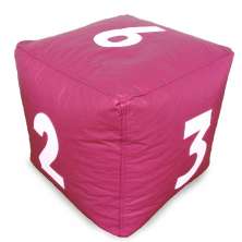 Puff Infantil Dado Grande em Rosa com Números Brancos