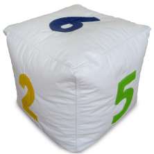 Puff Infantil Dado I Branco e Colorido