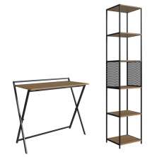 Escrivaninha Dobravel Estante 180 Cm Industrial 22X23 Preto Mell PP