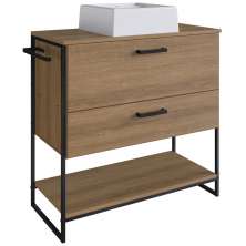 Gabinete E Cuba Banheiro Industrial 80 CM PT Gav 1028X94101 Mell Branco PP