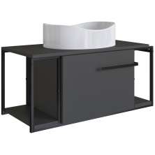 Gabinete Susp E Cuba Marmore Sintetico P1019X941012 Grafite Branco PP