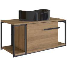 Gabinete Susp E Cuba Marmore Sintetico P1019X941012 Mell Preto PP