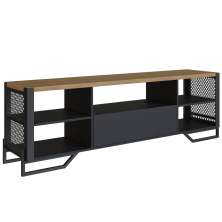 Rack Industrial 180 Cm Gaveta E Tela Em Metal 1017 Preto Mell PP
