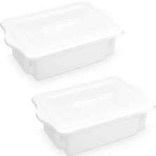 2 Caixas Organizadoras de Cozinha com Tampas 10L Cestos Plás