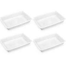 4 Bandejas Plásticas para Alimentos Retangular 7L Bacia Cozinha Açougue Plasvale