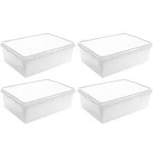 4 Caixas Organizadoras de Alimentos 11L Empilhável Hermética Plasvale Plástica Hotel