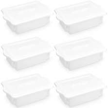 6 Cestos Organizadores para Cozinha 10L Caixas Plásticas Organizadoras Alimentos com Tampa