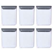 Conjunto 6 Potes Herméticos 1L Potes Pequenos Chumbo Porta Mantimentos Plasvale