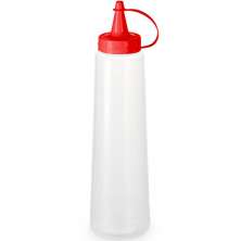 Kit 12 Bisnagas para Molhos 400ml Plástica Ketchup Tampa Vermelha Mostarda Maionese Plasvale