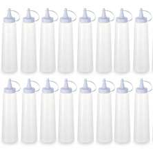Kit 16 Bisnagas Plásticas Grandes 400ml Crepe Maionese Ketchup Mostarda Lancheria