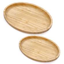 Kit 2 Bandejas de Bambu 23cm e 28cm Servir Decorar Petisquei