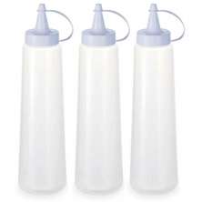 Kit 3 Bisnagas Plásticas Grandes 400ml para Molhos Maionese Plasvale Lanchonete Bar