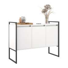 Balcão Buffet Aparador Industrial 3 Portas - Branco