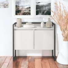 Buffet Junior Industrial 2 Portas Industrial Branco Preto