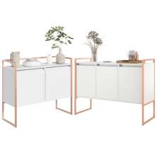 Conjunto Aparador Industrial 2 e 3 portas Branco Cobre