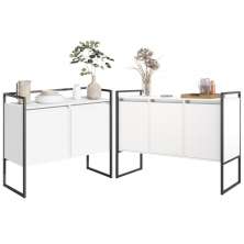 Conjunto Aparador Industrial 2 e 3 portas Branco Preto