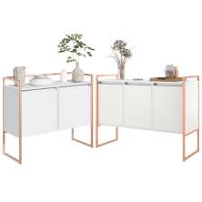 Conjunto Buffet Industrial 2 e 3 portas Branco Cobre