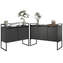 Conjunto Buffet Industrial 2 e 3 portas Preto