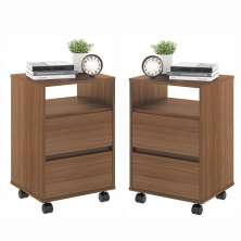 Conjunto Mesa de Cabeceira com Rodízios Nadi Montana
