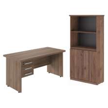 Conjunto de Mesa e Armário Estante Cruzeiro Noce