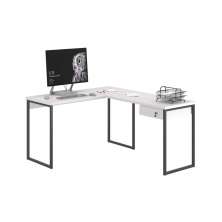 Escrivaninha em L 1 Gavetas Folix Branco