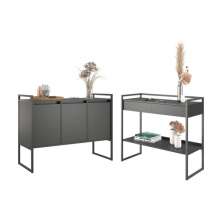 Kit Buffet E Aparador Industral Plis - Preto