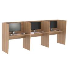 Mesa De Trabalho Call Center 3 Lugares Tripla Fechada - Montana