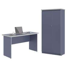 Mesa de Escritorio com Armário 2 Portas Pampulha Azul