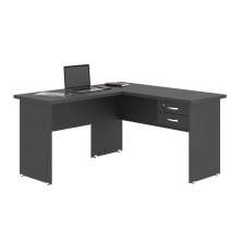 Mesa em L com Gaveteiro Carper Preto Onix