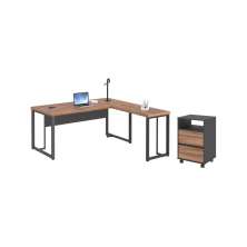 Mesa em L e Gaveteiro Ali Noce Preto