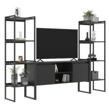 Rack 2 Portas com Estante Clean Preto Onix