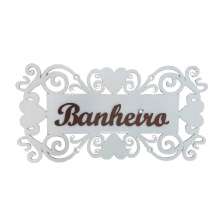 ENFEITE PLAQUINHA DE PORTA BANHEIRO Branco