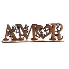 Palavra Decorativa em Mdf Cru- Amor