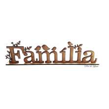 Palavra Decorativa em Mdf Cru- Família