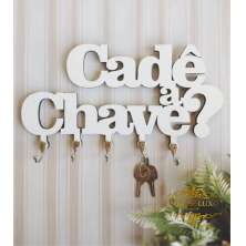 Porta Chaves de Parede Mdf Branco Moderno Criativo