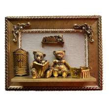 Quadrinho Decorativo Infantil Família Ursinho Luxo