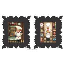 Quadro Decorativo Cozinheiro Gourmet Preto - Par