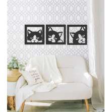 Quadros Decorativos Gatos 30x90