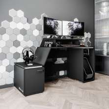 Mesa Gamer XT Racer Space Two 1 PT Preta e Branca