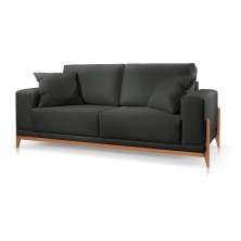 Sofá 2 Lugares Sala Estar Living Bellagio Suede Preto 2,10m