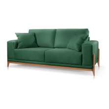 Sofá 3 Lugares Sala Estar Living Bellagio Suede Verde 2,10m