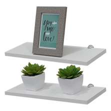 Kit Com 2 Prateleiras Brancas 40x20cm Com Suporte Tucano
