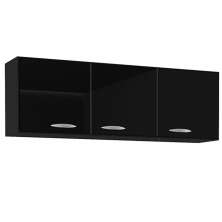 Armario Aereo 3 Portas 120 cm 843 Preto POQQ