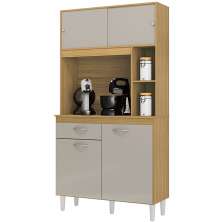 Kit Armario Cozinha 4 Portas 881 Damasco Off White POQQ