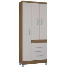 Roupeiro Solteiro 3 Portas 835 Castanha Off White POQQ