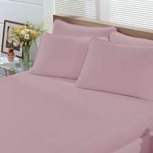 Lençol Malha Liso com Elástico Queen Rosa Quartz Linha Cores Portallar 1 peça