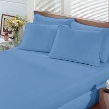 Lençol Malha Liso com Elástico Solteiro Azul Serenity Linha Cores Portallar 1 peça