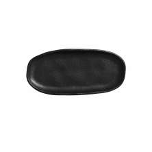 Travessa Oval Rasa Mini Orgânico Preto Matte