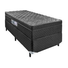 Cama Box Solteiro com Colchão Arezzo Molas Ensacadas Preta