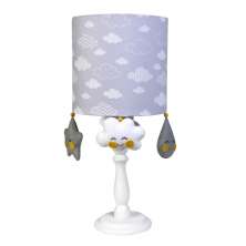 Abajur Madeira Chuva De Amor Cinza  Quarto Bebê Infantil Menina Menino